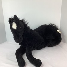 Dan Dee Black Horse Plush Large Stallion White Diamond Blaze Lying Down 20 2009