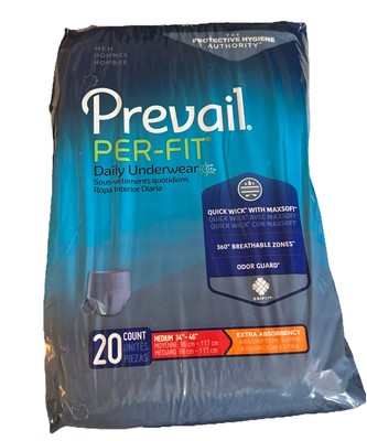 Prevail Disposable Underwear Male Medium 20 Ct