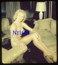 RARE VINTAGE 1950s 3-D STEREO COLOR SLIDE OF NUDE MODEL KARIN LANE