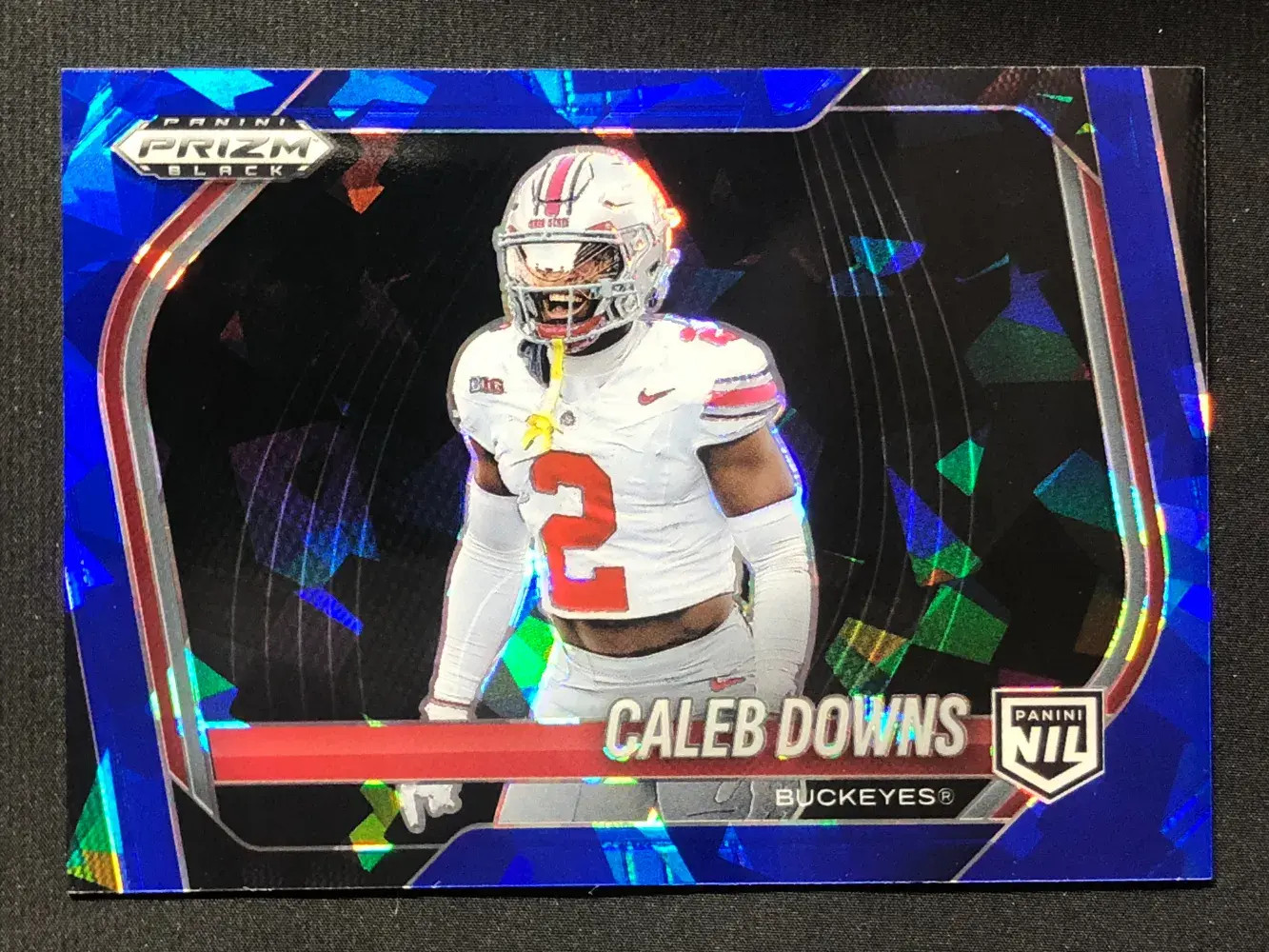 2025 Panini Prizm Black Blue Ice #190 Caleb Downs /125 Cowboys CLR Match RC YT92