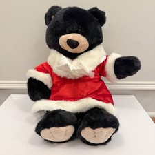 Build a Bear Black Bear In Santa Dress Plush Stuffed Animal 15" BAB Christmas