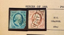 NETHERLANDS stamps ANCIENT COLLECTION on VINTAGE ALBUM PAGE from 1852 HOLLAND
