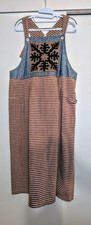 RARE Gingham Overalls Dress MELONS by Suzi Iizaki Made In Hawaii (L)