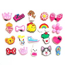 TWENTY SHOE CHARMS Pack of 20 Assorted Designs Great Gift Set Lot Fits Clogs 