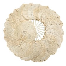 11" x 15" Bulk 72 Pc. Natural Woven Bamboo Hand Fans