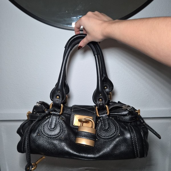 Chloe Paddington Vintage Leather Shoulder Bag Black