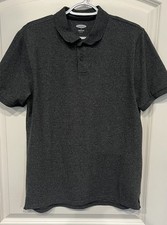 Old Navy Men's Polo Shirt Size Medium Gray Short Sleeved Collared Built In Flex