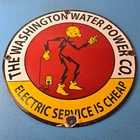 Vintage Electric Service Porcelain Sign -  Advertising Gas Station Pump Sign