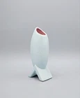 Vintage McCoy Pottery Capri Art Deco Atomic Torpedo Textured Vase 7.5"