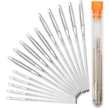 Hekisn Large-Eye Blunt Needles, Stainless Steel Yarn Knitting Needles, Sewing