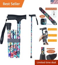 Lightweight Folding Walking Cane with Adjustable Height - Perfect for Seniors