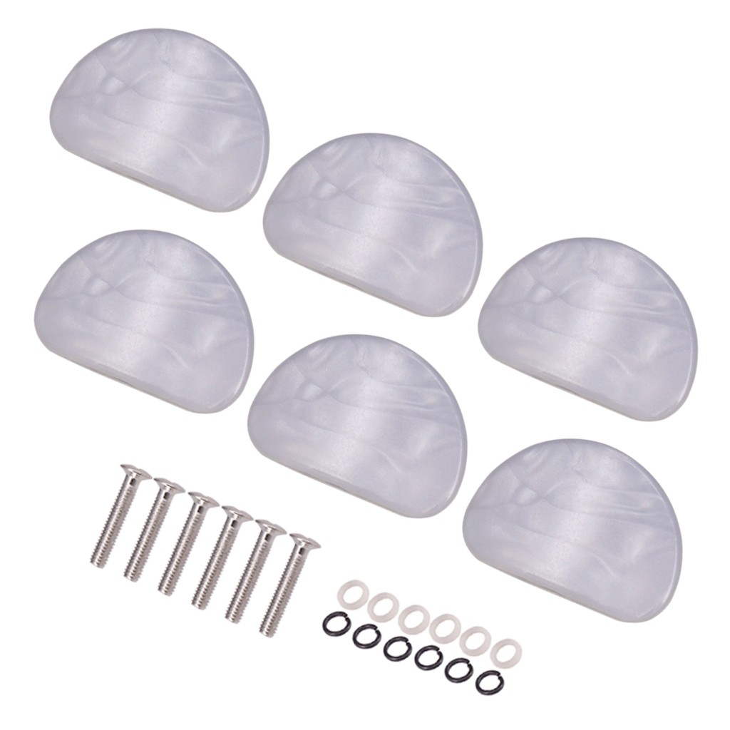 6 PièCes Perle Blanche Guitare Chevilles D'Accord CléS Boutons Accordeurs T8547