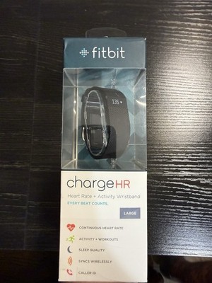 Sealed New Sealed Fitbit Charge HR Wireless Activity Wristband FB405BKL Lg Black