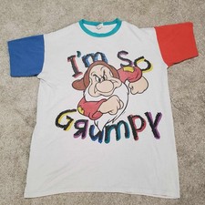 Vintage Single Stitch Disney T Shirt Snow White Seven Dwarfs Colorblock 90s Y2K