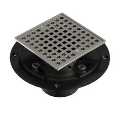 Tile-in Shower Floor Drain 4 in. Square Drian Drain Grate ABS Drain Base for ...