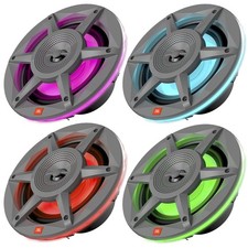 2 Pair QTY 4 of JBL 6.5" 300W 2-Way Marine Audio Multicolor LED Gray Speakers