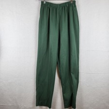 Alfred Dunner Women's Green Elastic Waist Pants Size 12 Made in USA