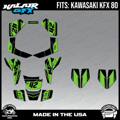 Graphics Kit for Kawasaki KFX 80 Lethal Series - Green Shift