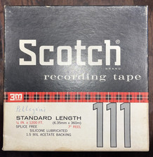  2 Scotch 111 Magnetic Recording Tape 7" Reel to Reel 1/4  x1200ft