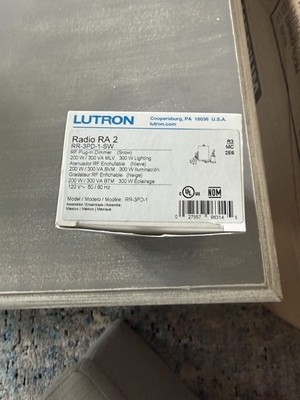 Lutron RR-3PD-1-SW RadioRA 2 RF Plug-in Dimmer White RR 3 PD 1 SW New