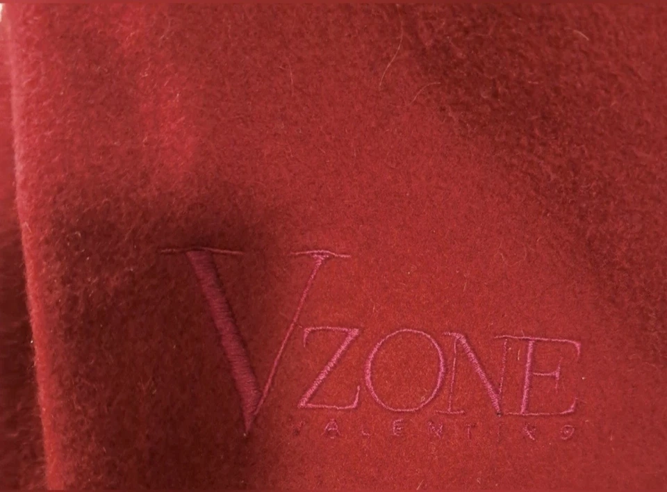 Bufanda unisex informal vintage Valentino V Zone mezcla de lana y cachemir con flecos Foto 4 de 4