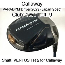 Callaway PARADYM Driver 2023 Japan Spec 1W Driver 9 VENTUS TR 5 for Callaway S