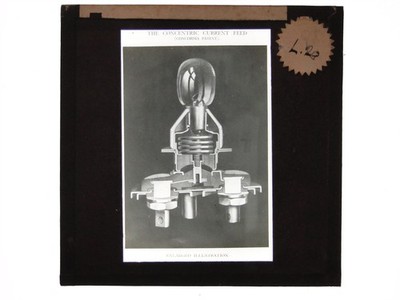 Konzentrische Stromeinspeisung Concordia Patentdiagramm Magic Lantern Slide um 1900
