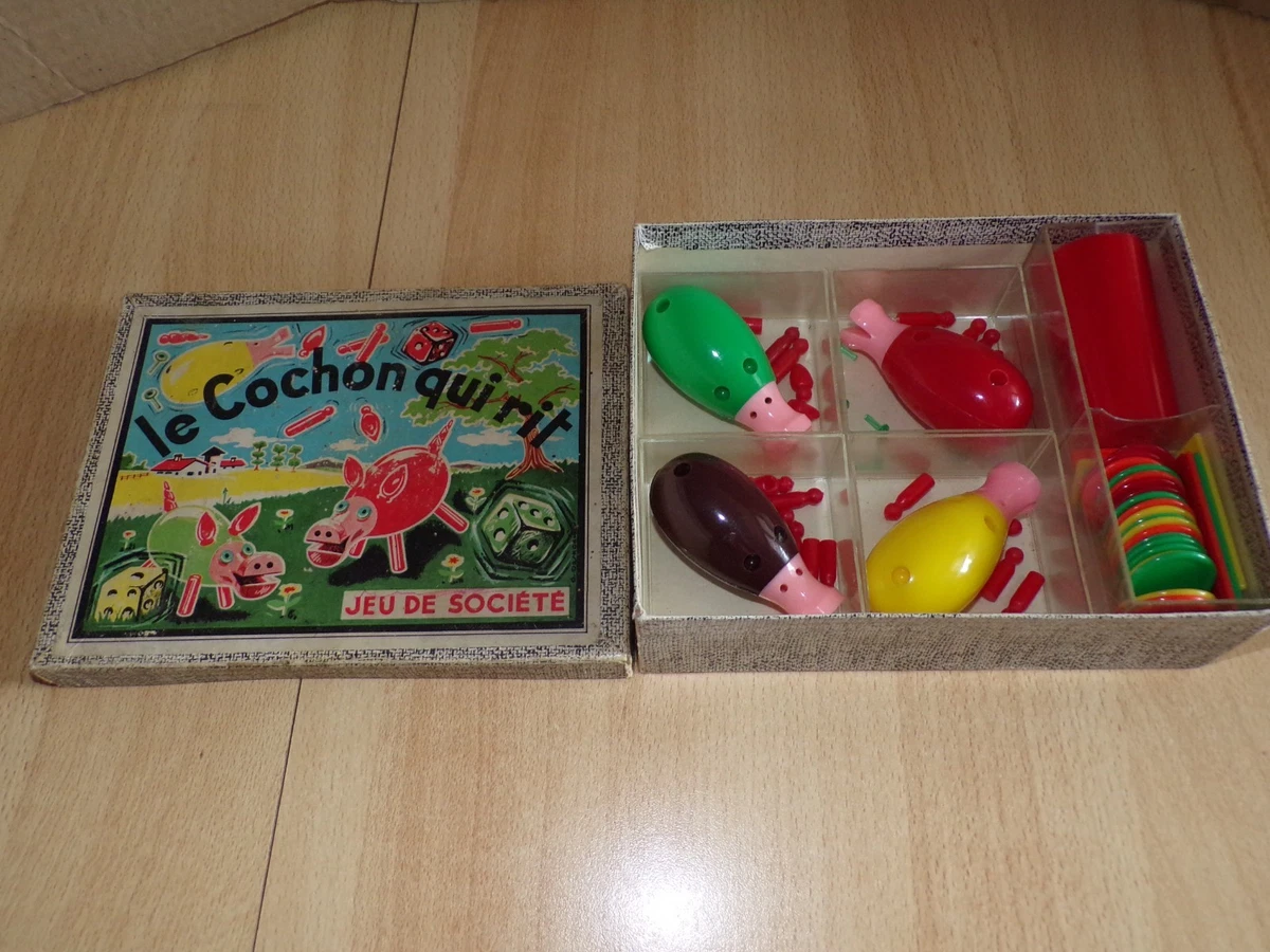 Jeu Vintage « Le Cochon Qui Rit » - Boîtes 2 Et 4 Joueurs, Ancien, Marque Renée Deschanels, Occasion