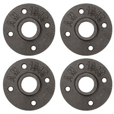 3/4" Floor Flange, Home TZH 4 Pack Malleable iron Pipe Flange 3/4 Inch, Gray 
