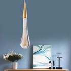 European Style Teardrop Crystal Pendant Lamp Metal Ceiling Single Light Fixtures