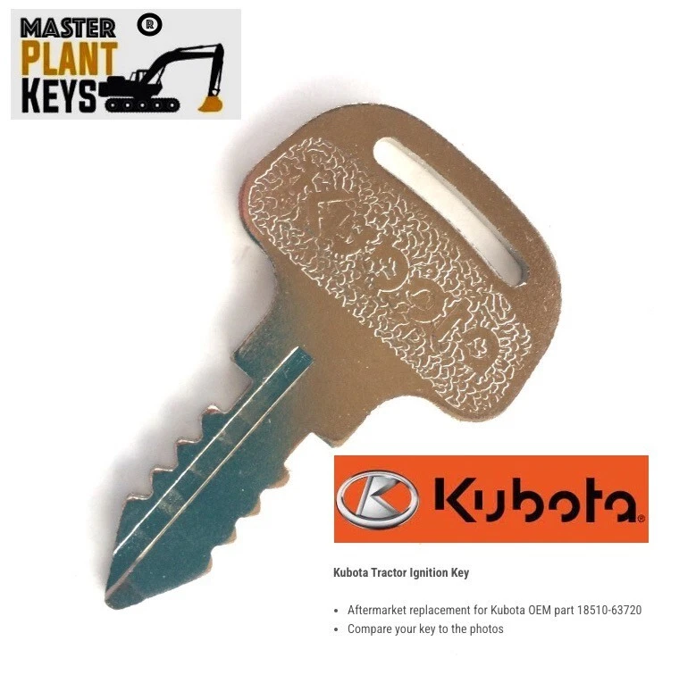 Kubota M Series Tractor Ignition Key 18510-63720 Master Key OEM part 18510-63720