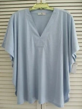 NEW N.NATORI CONGO PAJAMA TOP LOUNGE JERSEY KNIT HEATHER BLUE DOLMAN SLEEVE S 