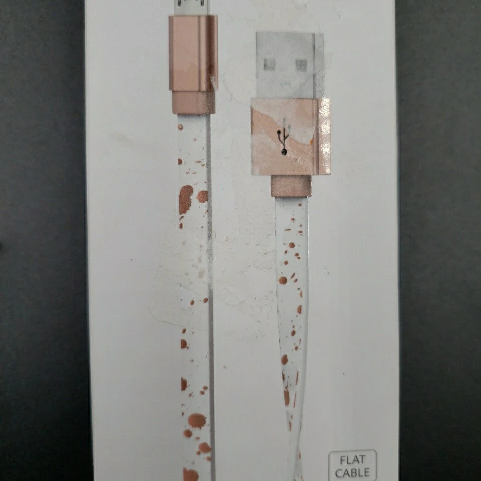 Flat Micro USB Phone Charger Cable Data Sync Charging for Samsung Cute Cool Pink - Image 2 of 4