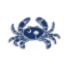 South Carolina Crab SC Flag Sticker Decal