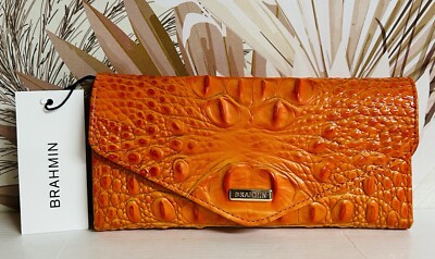BRAHMIN NWT MANDARIN ORANGE MELBOURNE VERONICA WALLET ~ GENUINE