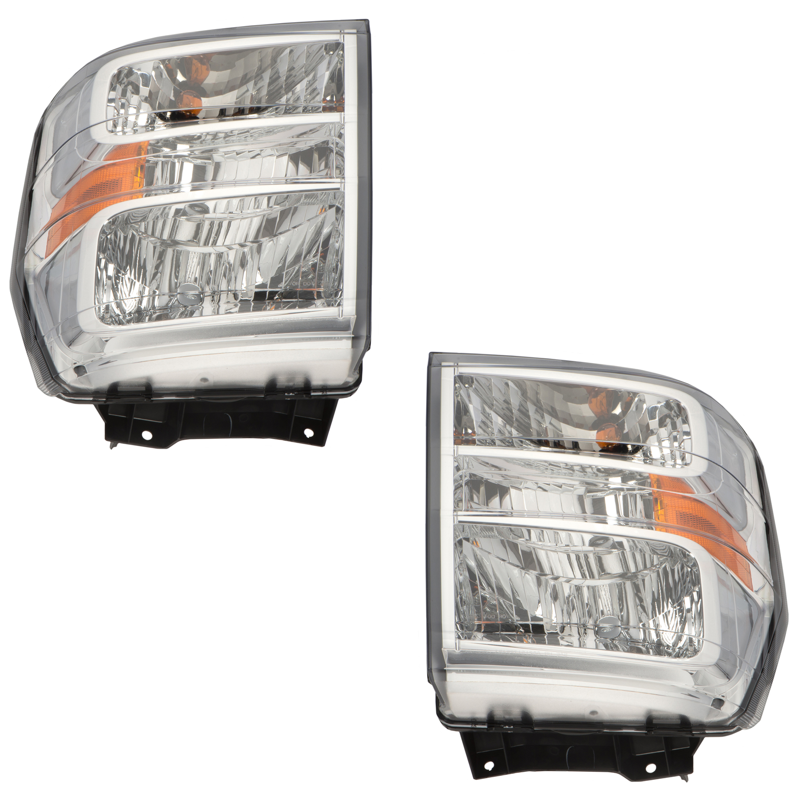 Juego de faros delanteros derecho e izquierdo con bombillas para E-Series 2008-2014