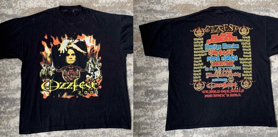 Ozzy Osbourne Ozzfest 2001 Band Tour T-shirt Unisex Cotton Tee S