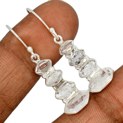 Natural Herkimer Diamond - USA 925 Sterling Silver Earrings SHA3 CE29751