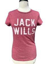 Jack Wills T-Shirt 8 Red Spell Out Logo PrintedShort Sleeve Everyday Tee Women