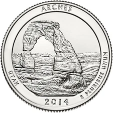 2014-P ARCHES, UTAH "ATB" NATIONAL PARK QUARTER 1-COIN BU FREE SHIPPING