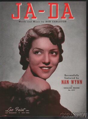 1939 Bob Carleton / Nan Wynn Big Band Jazz Sheet Music (Ja-Da)