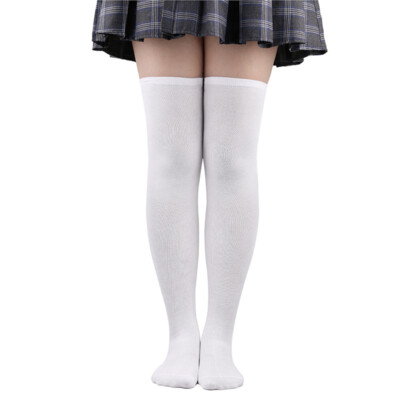 Extra Long Cotton Stripe Thigh High Socks Over the Knee High Plus Size Stockings