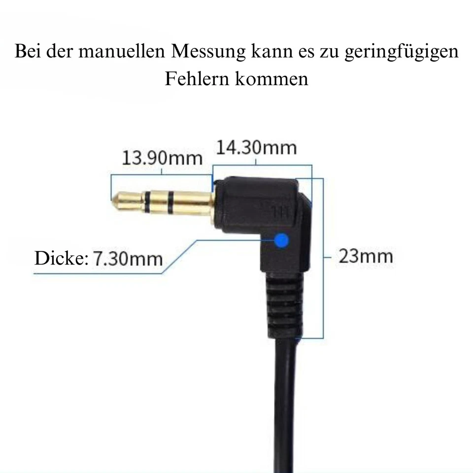 R45 Klinkenkabel 3,5mm AUX Kabel Stereo Audio Kabel Klinkenstecker 90° gewinkelt - Bild 4 von 4