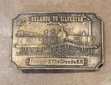 Denver Rio Grande RR Durango to Silverton Railroad Brass Belt Buckle Trains