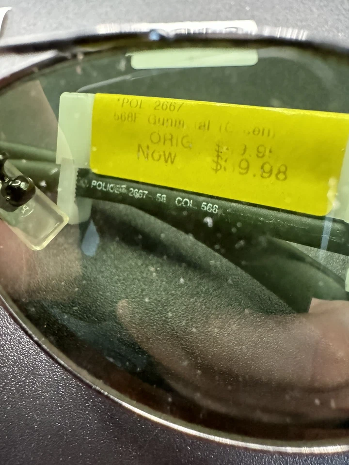 Authentic Vintage Police 2667 Round Green Sunglasses Unisex Made In Italy - Image 2 of 4