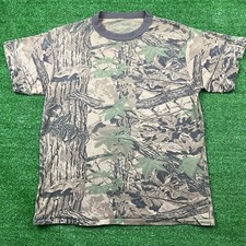 Vintage 80's Realtree Camo Pocket T-Shirt Ringer All Over Print Made in USA