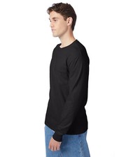 10 Pack Of Hanes 5596 Men's Authentic-T Long Sleeve Pocket Stylish T-Shirt