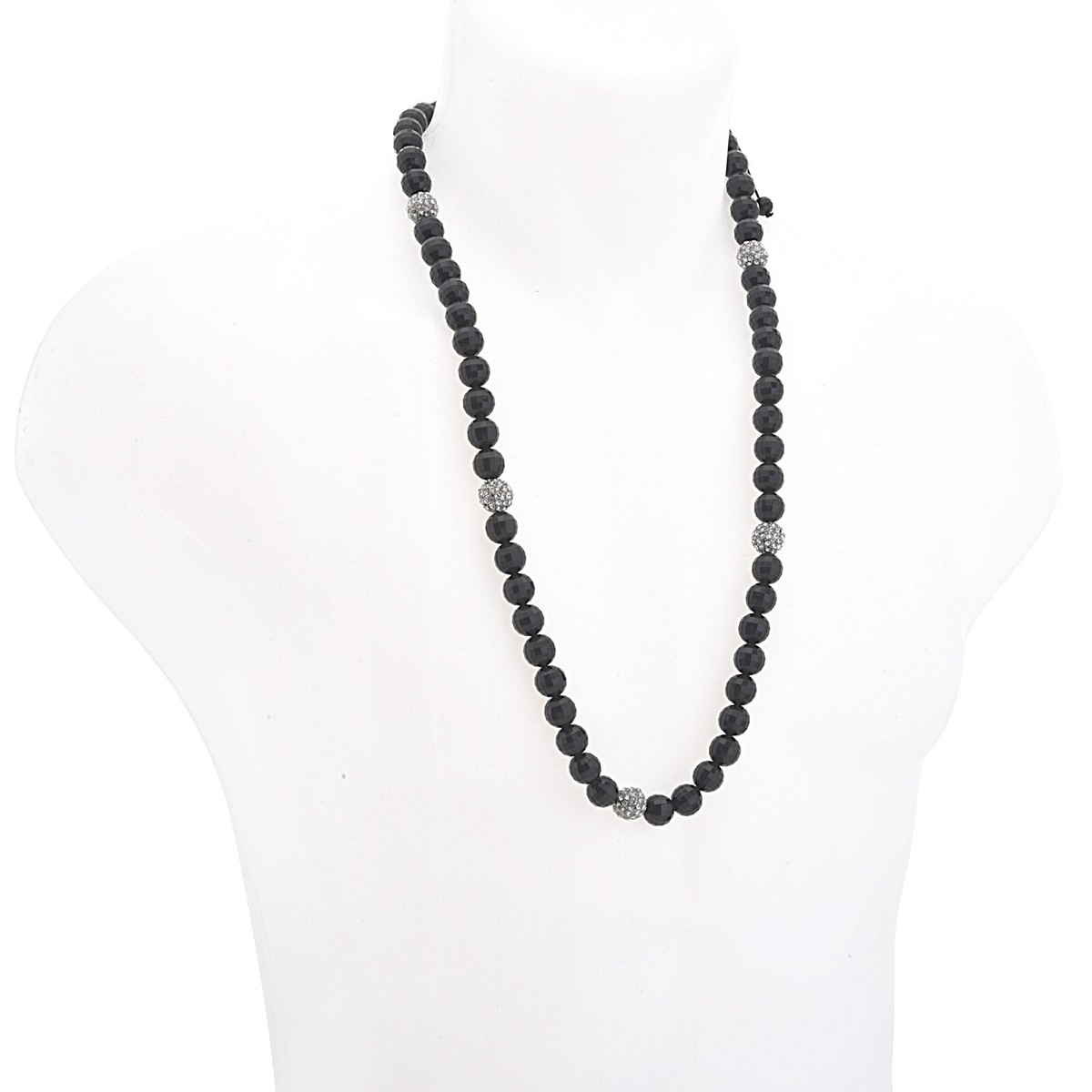 【DISCERNMENT】Surgical ball Beads necklace (handmade) Black Bead with Disco Ball Shamballa Necklace SMC 002 | eBay
