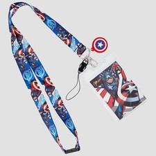 Captain America Marvel Avengers Double-Sided Breakaway Lanyard