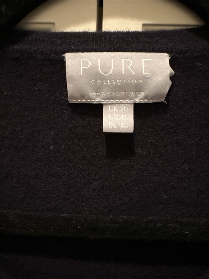Pure Collection 100 Cashmere Navy Blue Cardigan Womens Sz 18 eBay